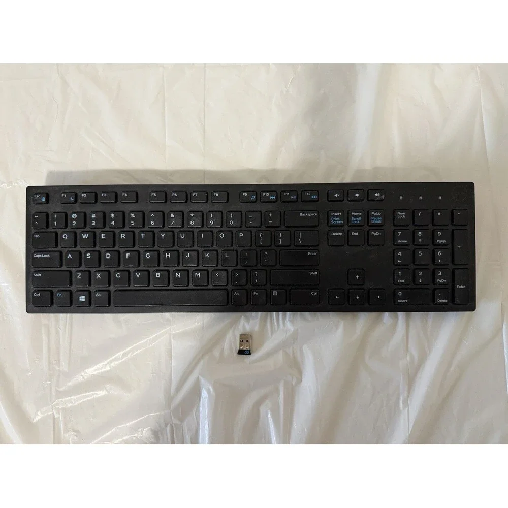 Dell WK636P Wireless Keyboard Black USB Receiver Included Tested Working